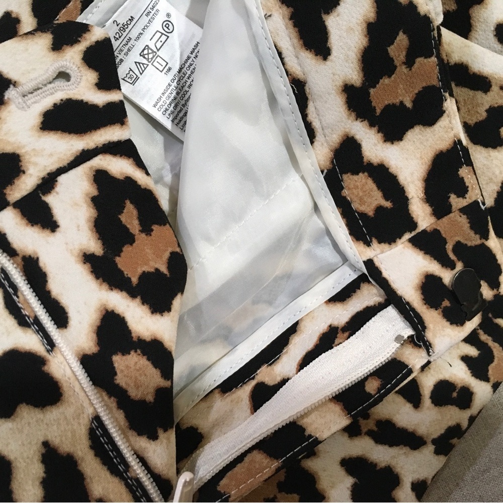 Banana Republic avery trouser ankle pants animal print leopard brown size 2 new - Picture 8 of 10